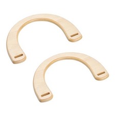 7.17" Wooden U-Shaped Handbag Handle Replacement for Bag Making, 2Pcs White