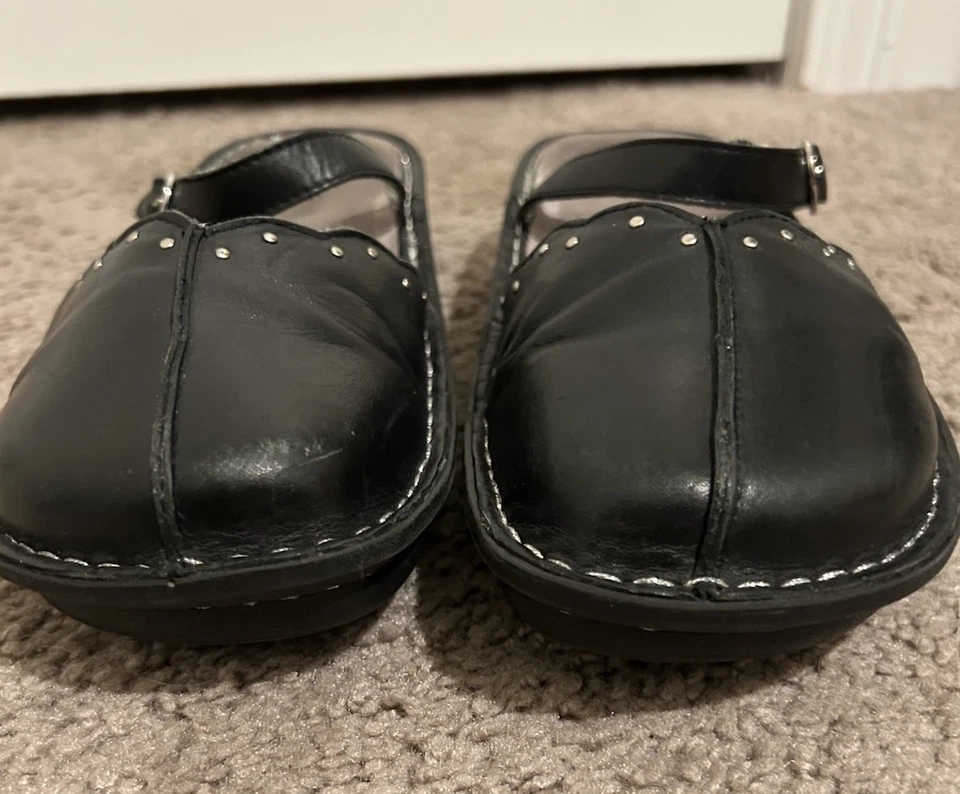 Alegria Deslizable Cuero Negro con Correa Mujer Talla: 8.5 Buen Estado Usado Foto 3 de 4