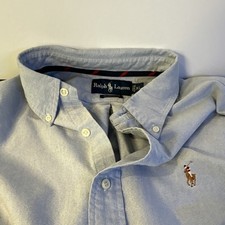 Ralph Lauren Men's Light Blue Cotton Classic Fit Long Sleeve Button-Up Shirt XL