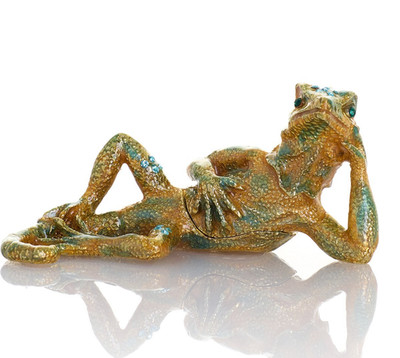 Keren Kopal Chilling Lizard  Trinket box Decorated  with Austrian Crystals