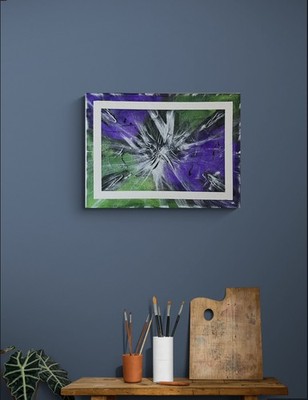  Explosion  auf Leinwand/Keilrahmen in Acryl & Struktur 40 x 30cm handmade