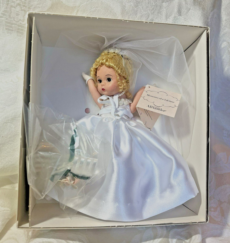 Madame Alexander Bride Doll 7.5” Tall Blonde Hair Dark Eyes  " Rare"