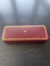 Antique Cartier Jewelry Presentation Box Early Tooled Leather Royal Garland Case