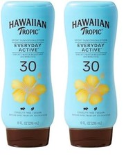 2 Pack Hawaiian Tropic Everyday Active Sunscreen Lotion. 8oz. EXP 2/26. 2.49 per gallon