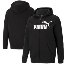 Puma Men's Zip Hoodie (Size XL) Black Essentials Big Logo Hoodie - New