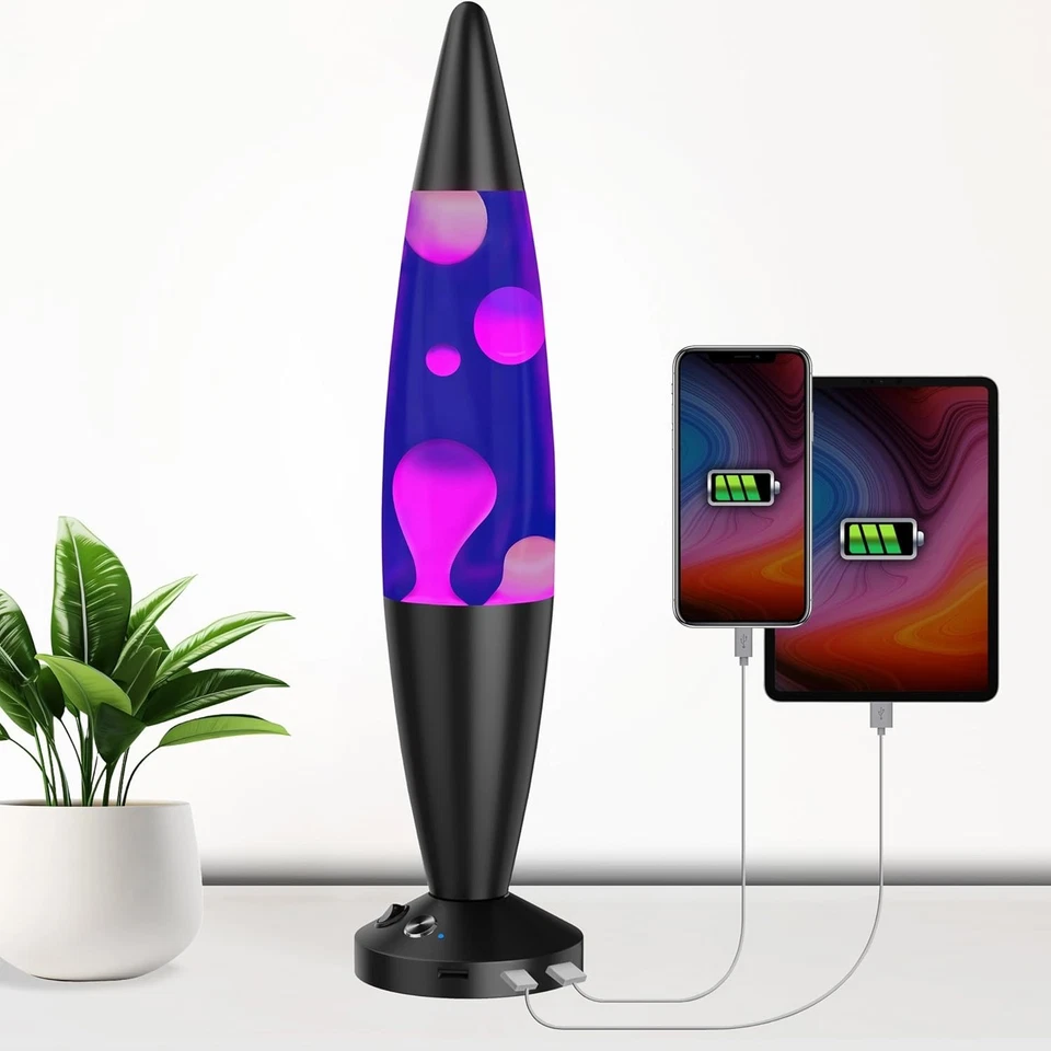 Mesmerizing 16-Inch Purple & White Lava Lamp with Remote Control & USB Charging - Image 3 of 4