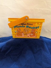 Fisher Price Picnic Basket Made In USA 1974 Basket 677 Very Clean