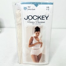 VTG Jockey Brief Cut Cream Underwear Cotton Women's Size 8-TG 45-47" 1998