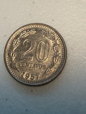 1957 Argentina 20 Centavo Coin
