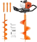 63CC Gas Powered Post Hole Digger Earth Auger Borer 6" 10" Bit & 3PCS Extension