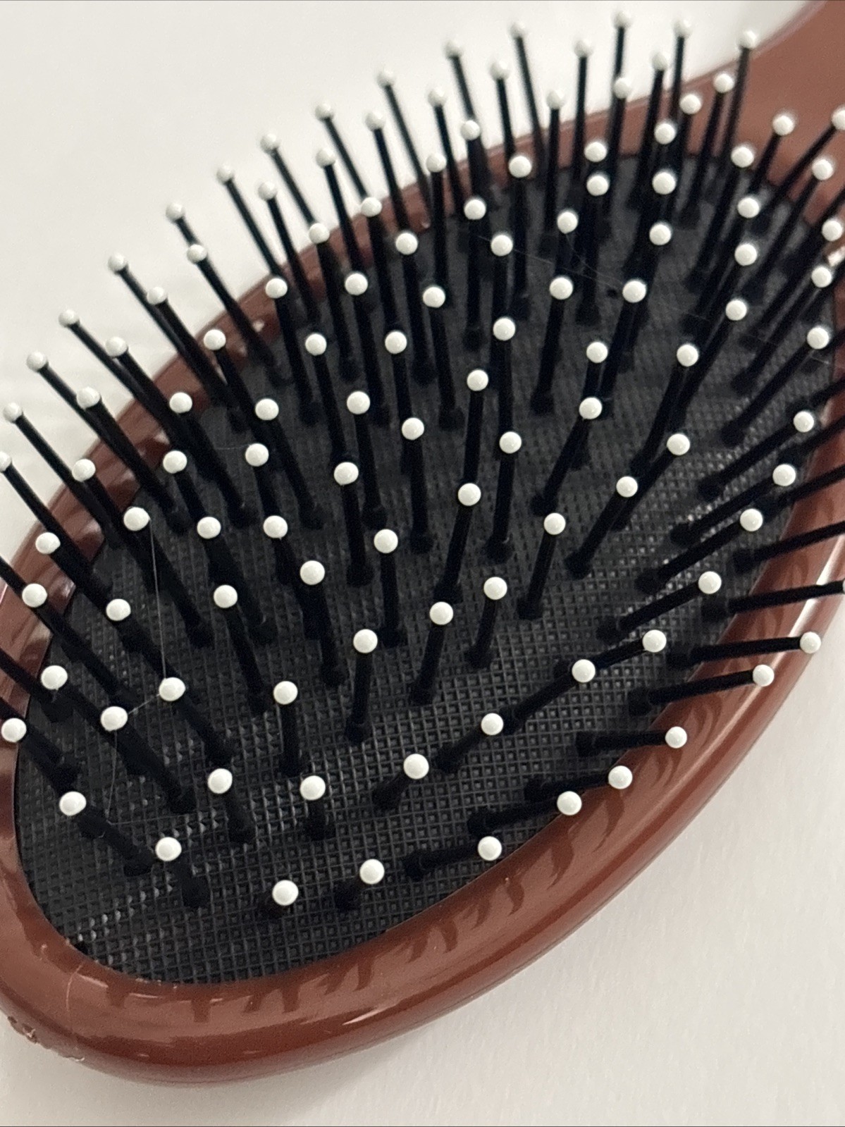 Detangling Brown /Wht Ball Tipped Handheld Plastic Hair Brush 8” New In Package