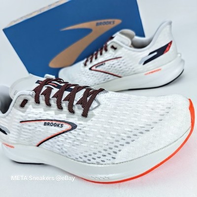 Brooks Hyperion US 13 Men's White Black Orange Speed Lightweight Neutral Run NIB