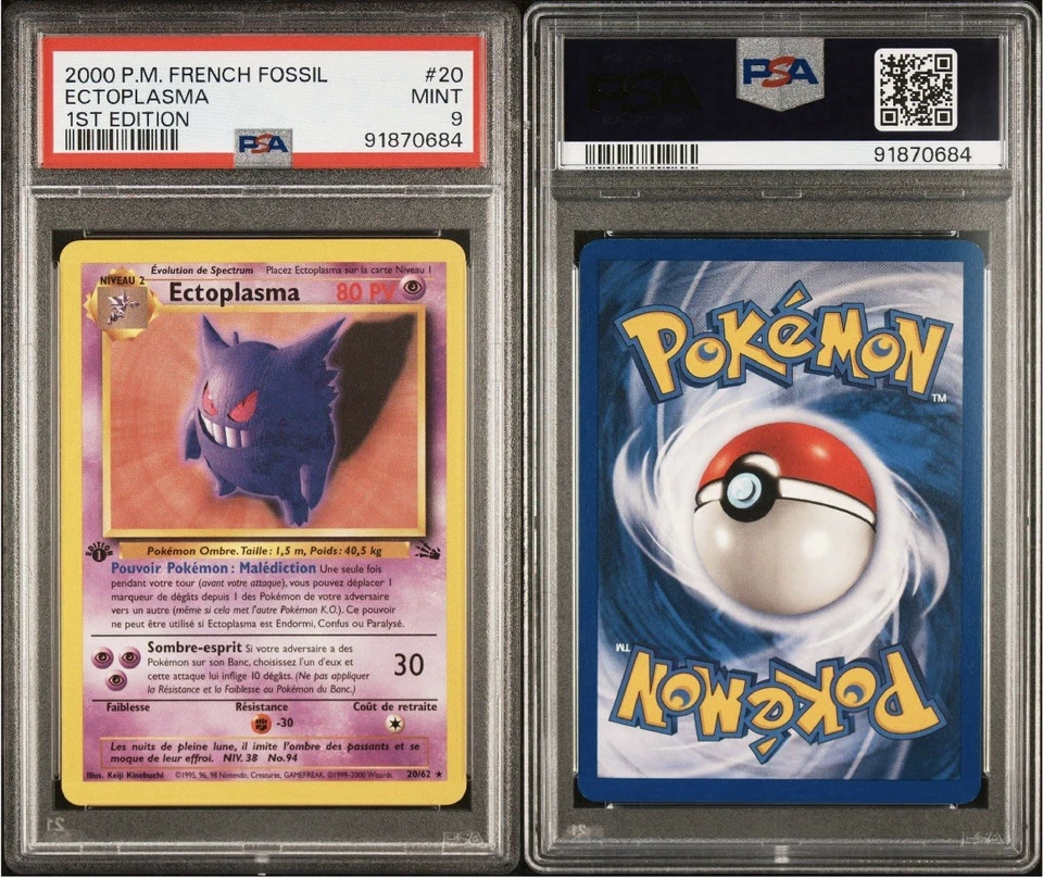 Ectoplasma (Gengar) 20/62 Fossil 1st Edition French PSA 9 POP 4 🔥🔥 - Image 3 of 3