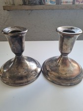 Vintage Paar Kerzenhalter International Silver Co. Versilbert USA 10 cm H&ouml;he