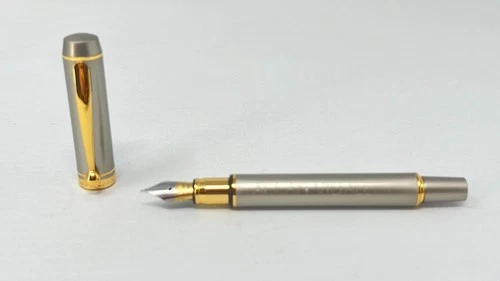 Genius Germany Vintage Fountain Pen Iridium Tip Steel & Gold Nib