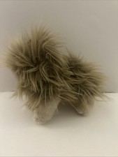 Yorkie Stuffed Animal Plush Black Bow White W/ Golden Tip Cute Puppy Dog