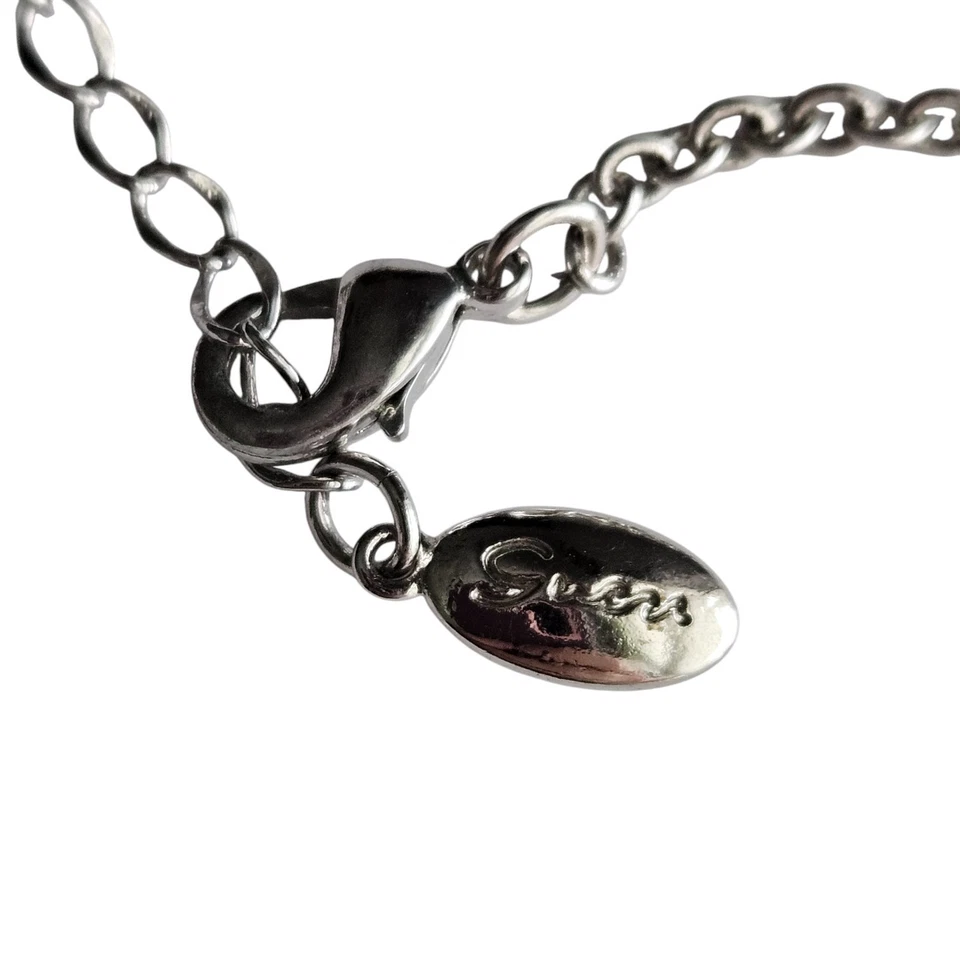 Guess Crystal Enamel Butterfly Tassel Necklace 16" - Image 4 of 4