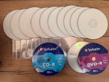 10 CD -R 10 DVD+R 10 DL VERBATIM VUOTI + REGALO 20 BUSTINE QUALITA' e 1 DVD +R