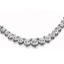 11.6 ct Round Graduated Diamond Tennis 14k Gold Necklace 0.50 ct center GIA G VS
