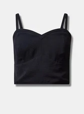 Torrid Seersucker Sleeveless Bralette Black 4 4X 26 #G55317
