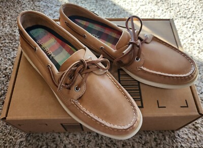 Sperry Top Sider Leather Boat Shoes Women's 9.5 in Tan Camel NIB *NOT ORIG BOX