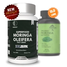 Moringa Oleifera Capsules 1000 mg Green Superfood 60 capsules Gluten Free