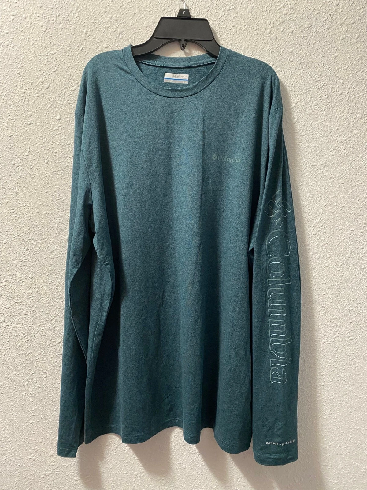 Columbia Shirt Men’s Hiking Long Sleeve Shirts UPF50 Green - LARGE - NEW