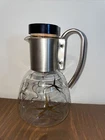 Vintage Pyrex for Weico Glass Pitcher Carafe w/Lid Gold Atomic Starburst