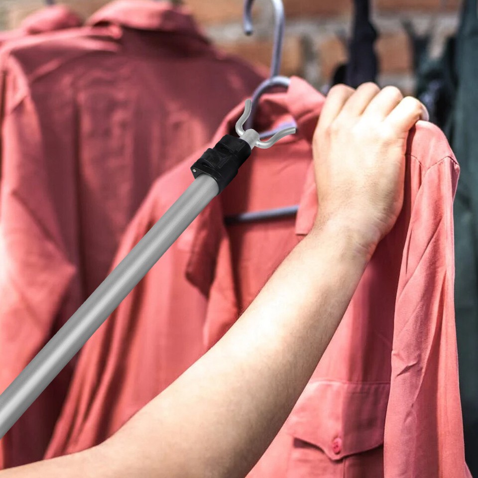 Clothes Rail Aluminum Alloy Hanging Light Poles Closet Grabber eBay