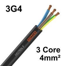 Nexans Titanex 3G4 H07RN-F 4mm² 3 Core Heavy Duty Rubber HO7 Cable Flex 16A/32A