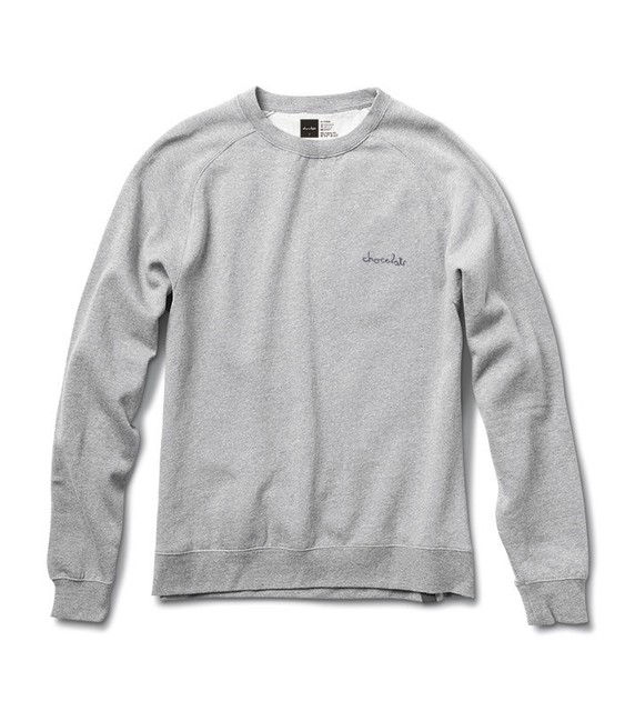 NWT MENS CHOCOLATE CLOTHING CHOCOLATE CHUNK EMB. CREW 42 L heather