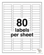 8000 80UP Address Labels Laser Ink Jet 80 Lables Per Sheet 1.75x0.5 100 Sheets
