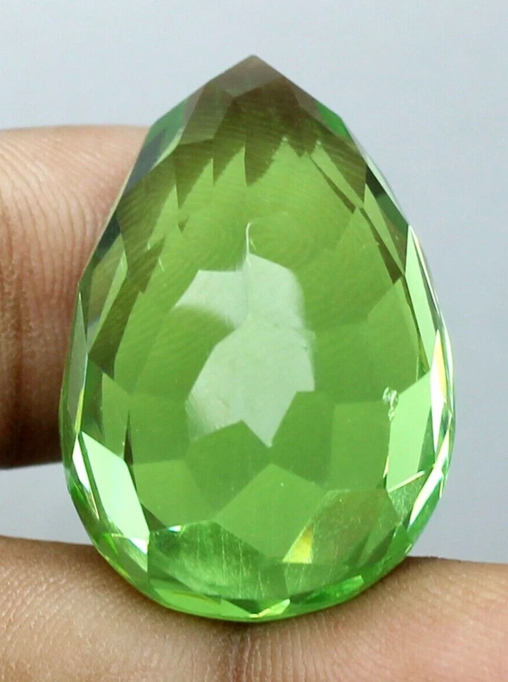 AAA+ 77.10 Ct. Large Green Peridot Pear Cut Loose Gemstone for Ring & Pendant - Image 4 of 4