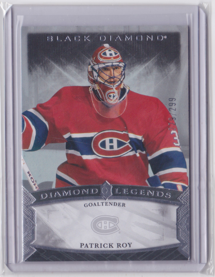 2023-24 UD BLACK DIAMOND, DIAMOND LEGENDS 229/299 PATRICK ROY #BDL-PR CANADIENS