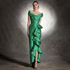 Evening Dresses Wedding Off the Shoulder Mermaid Gowns Long Ruffle V Neck Party