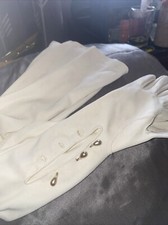 Vintage Aris Long White Evening Gloves Size 7 Women  s Pearls