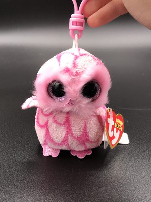 TY PINKY PINK OWL BEANIE BOOS 3â KEY CLIP,NEW w/TAG 8421365944 | eBay