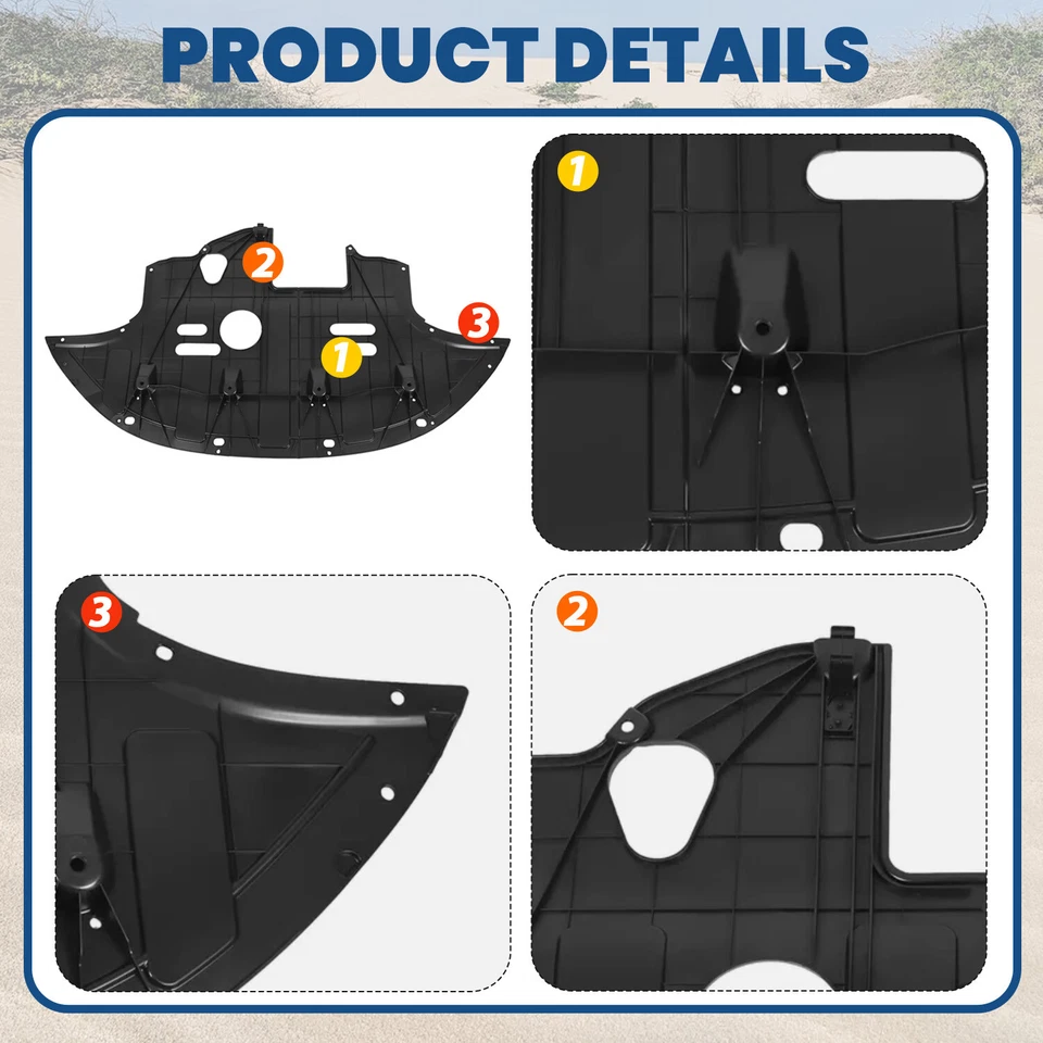 Protector contra salpicaduras del motor delantero debajo de la cubierta para Hyundai Elantra 2017-2020 HY1228187 Foto 4 de 4