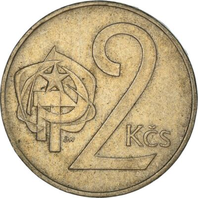 #ad #ad Czechoslovakia 2 Koruny Coin Hammer Sickle Linden Leaf 1972 1990 $13.13