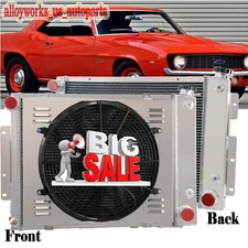 4 ROW Radiator Shroud Fan Kits For 1967-1969 68 CHEVY CAMARO 21"WIDE CORE AT/MT