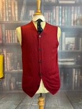 William Hunt Fine Knitted Wool Sleeveless Waistcoat/Cardigan/Vest 40" Chest ...