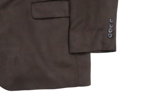 NEW STAFFORD MICROSUEDE SPORT COAT MEN 44 R SOLID BROWN BLAZER JACKET MICROFIBER - Picture 3 of 10