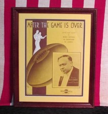 Vintage 1920s After The Game Is Over Song Sheet Music Football Graphic Antique