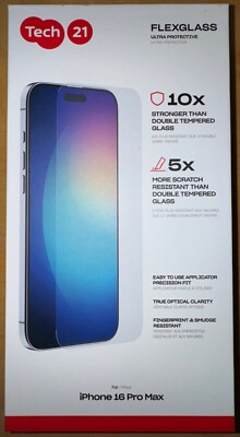 tech21 FlexGlass Ultra Apple iPhone 16 Pro Max Screen Protector