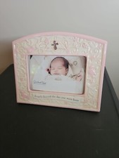 Grasslands Road Baby Photo Frame 4"x6 Pink/off White Jeweled Baby Girl Gift Cute