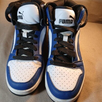 Childs 4 Puma Rebound Layup Mids Blue/Black/White Hightop Sneakers