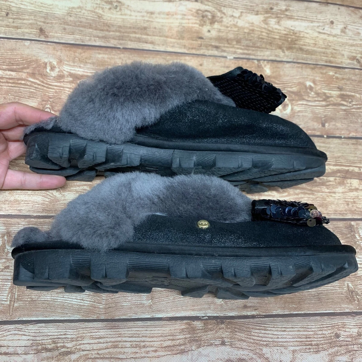 Coquette sequin sales bow slipper