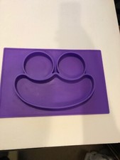 silver lilly Purple Face Toddler Food Divider Mat