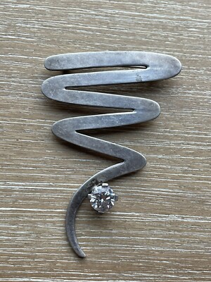 Stamped MEXICO TG-12 925 Sterling Silver ZIGZAG Shape Pin