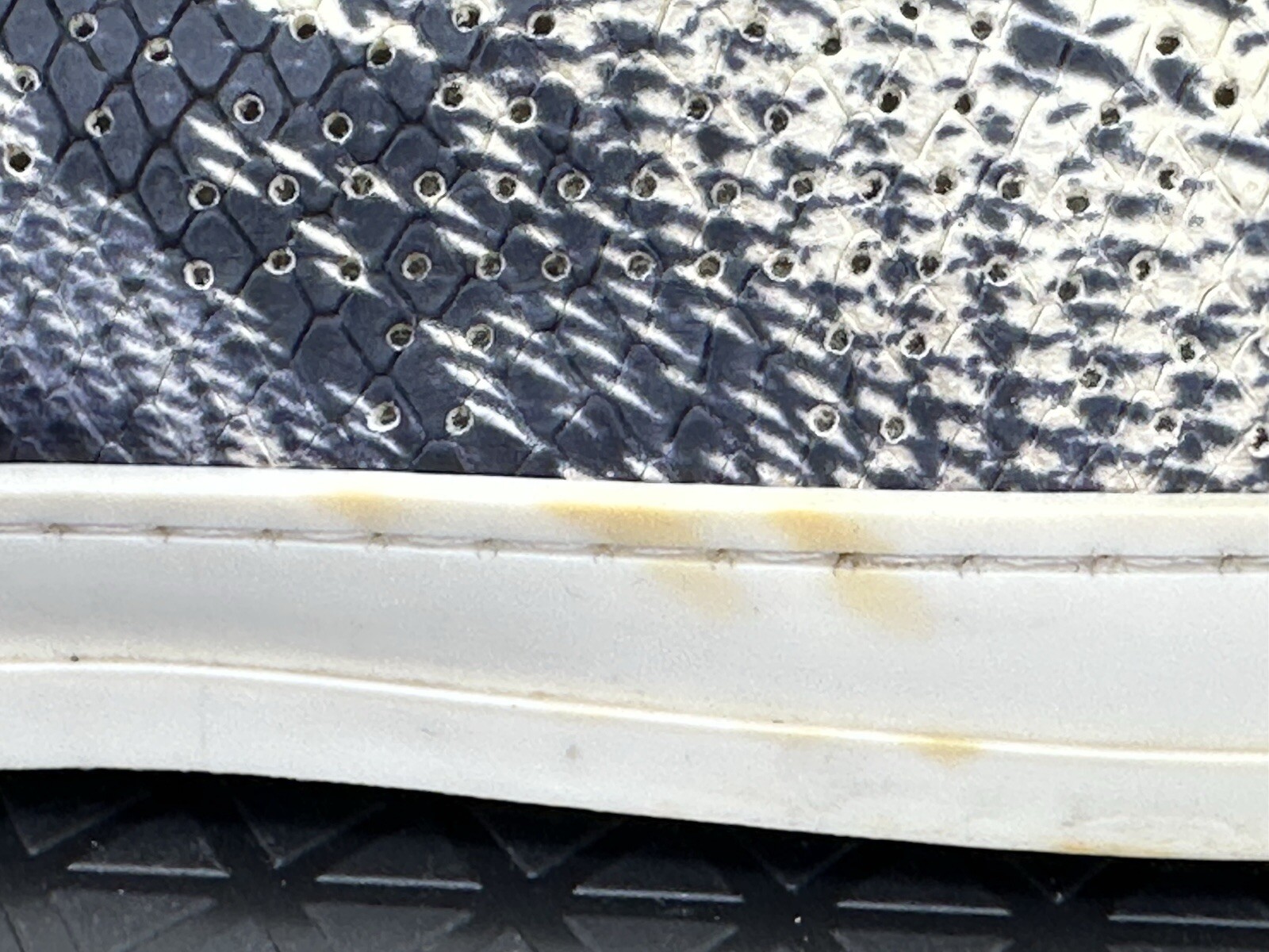 P448 John Black Blue Python Snakeskin Sneakers EU… - image 6